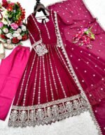 Blooming Georgette With Emrodery Work Gown