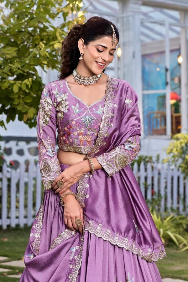 Embroidery Sequence Work with thred work Lehenga Choli