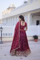 Fendi Silk With Heavy Sequins & Zari Thread Embroidered work Lehenga Choli Set-(KA)