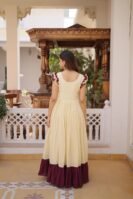 Cotton With Sequins Multithreaded Beads Embroidered work Gown-KA-72